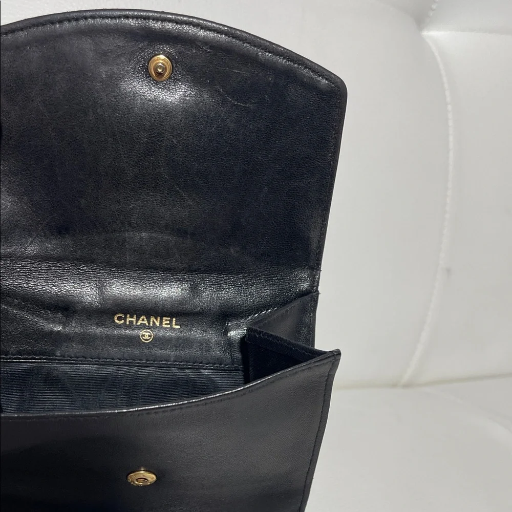 Authentic CHANEL Timeless CC Logo Lambskin Leather Wallet